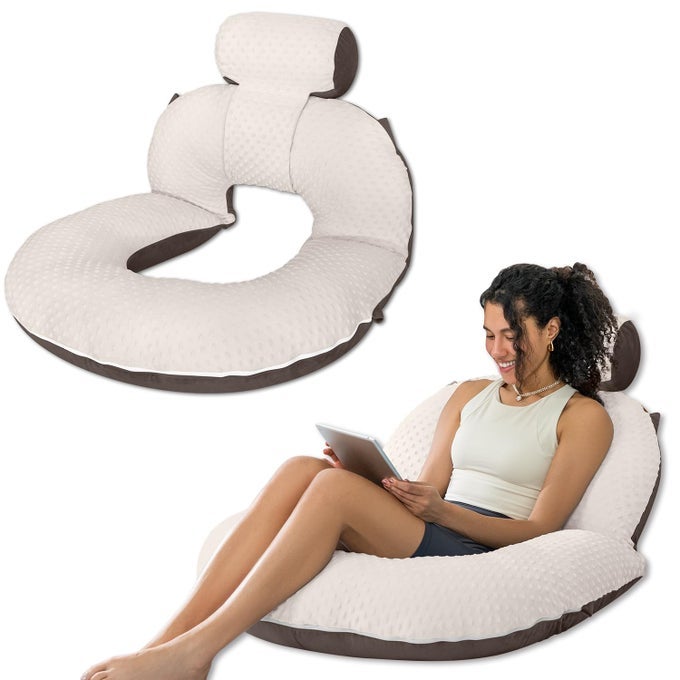 READING PILLOW BACK PILLOW FOR SITTING IN BED FOR READING NURSE RELAX READING PILLOW FOR ADULTS MOMS KIDS SIT UP PILLOW FOR BED DOT VELVETBROWN UPGRADED