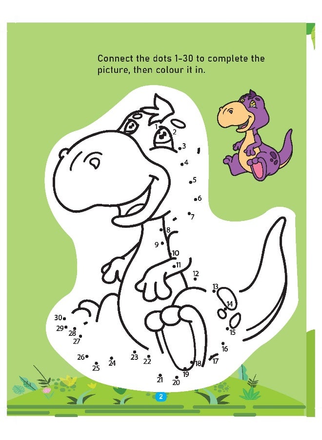 Dreamland Dinosaur Activity and Colouring Book - Die Cut Animal Shaped Book - Image 2
