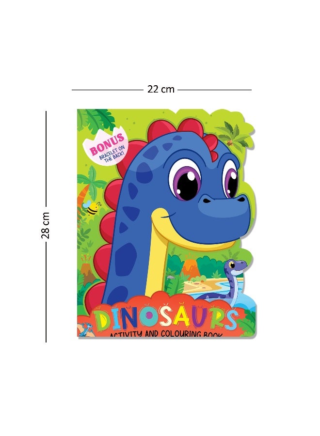 Dreamland Dinosaur Activity and Colouring Book - Die Cut Animal Shaped Book - Image 5