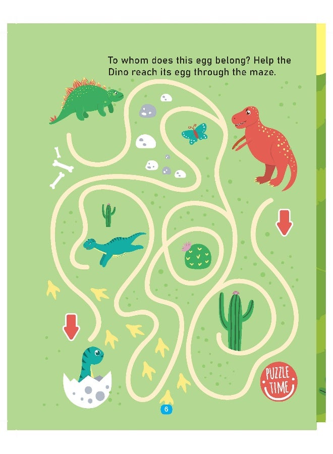 Dreamland Dinosaur Activity and Colouring Book - Die Cut Animal Shaped Book - Image 3