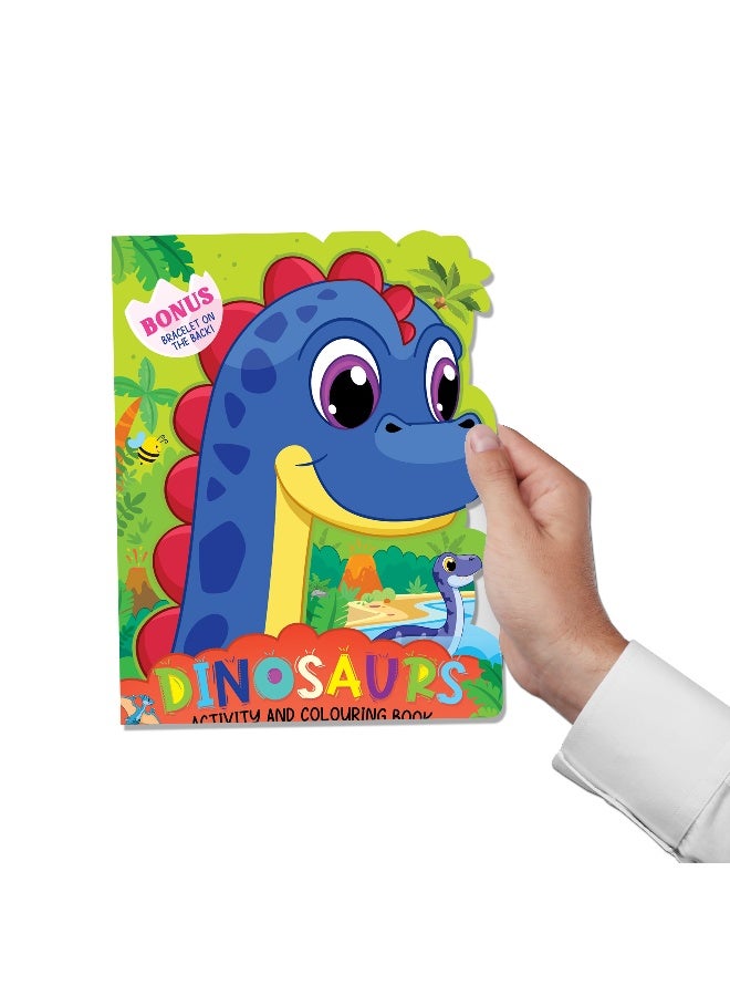 Dreamland Dinosaur Activity and Colouring Book - Die Cut Animal Shaped Book - Image 4