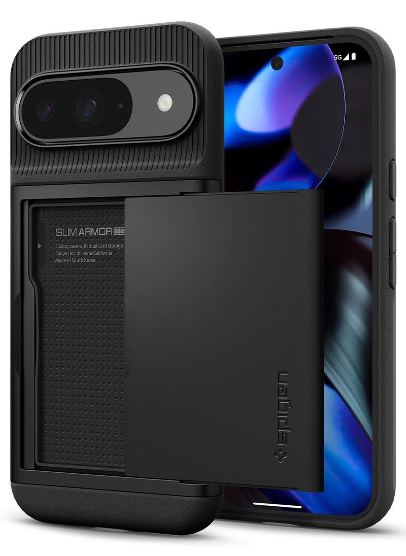 Spigen - Slim Armor CS Google Pixel 9 Case / Pixel 9 PRO Case Cover Wallet with Card Slot - Black - Image 1
