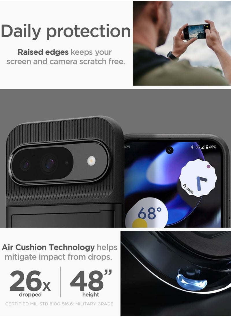 Spigen - Slim Armor CS Google Pixel 9 Case / Pixel 9 PRO Case Cover Wallet with Card Slot - Black - Image 1