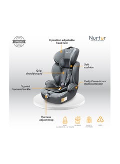 Nurtur Ragnar Baby/Kids 3-in-1 Car Seat + Booster Seat - Adjustable Headrest - Extra Protection - 5-Point Safety Harness - 9 months to 12 years, - pzsku/Z24AF84386C60D02B671AZ/45/_/1713506228/2bf49a2a-4a68-4b66-a191-e1ac9a358206