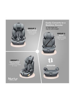 Nurtur Ragnar Baby/Kids 3-in-1 Car Seat + Booster Seat - Adjustable Headrest - Extra Protection - 5-Point Safety Harness - 9 months to 12 years, - pzsku/Z24AF84386C60D02B671AZ/45/_/1713506234/4936aac1-4cdc-48a6-a840-2290da0ea9de