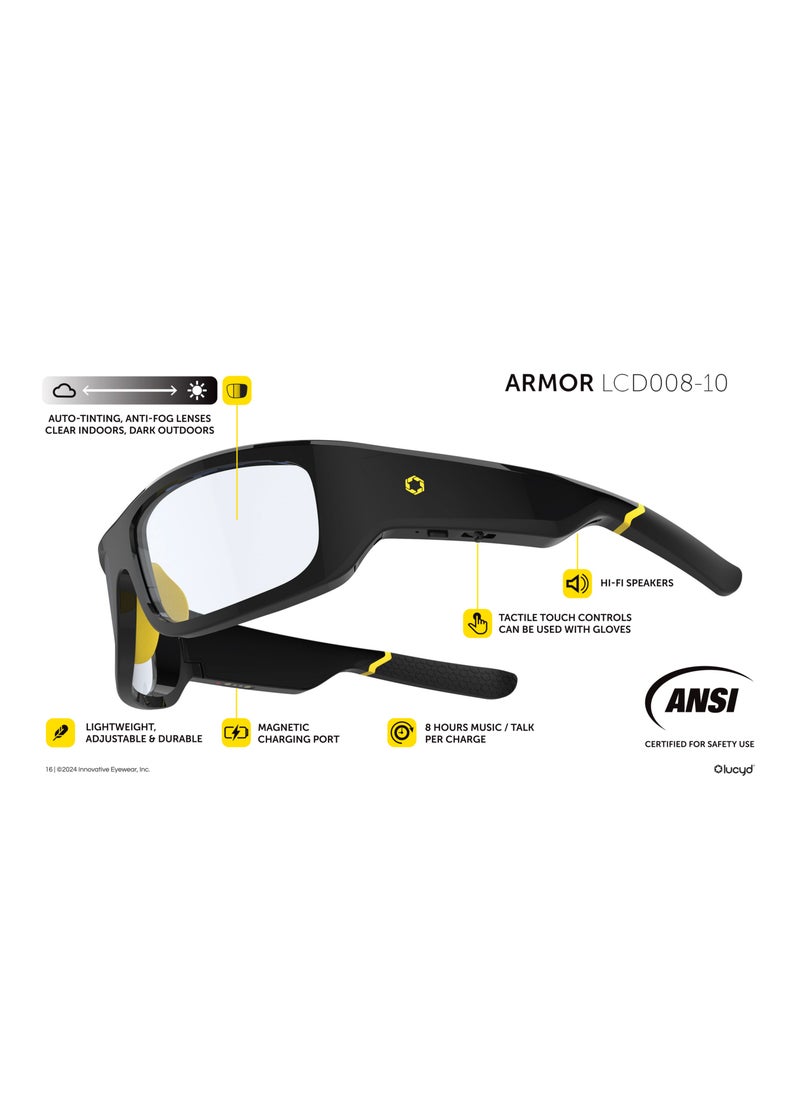 Lucyd - Armor AI Eyewear upgrade for industrial, logistics and medical sectors. Work smarter, not harder with Lucyd Armor & Enjoy working hands free up to 8 hours of calls, listening instructions & online calls with AI enabled feature.