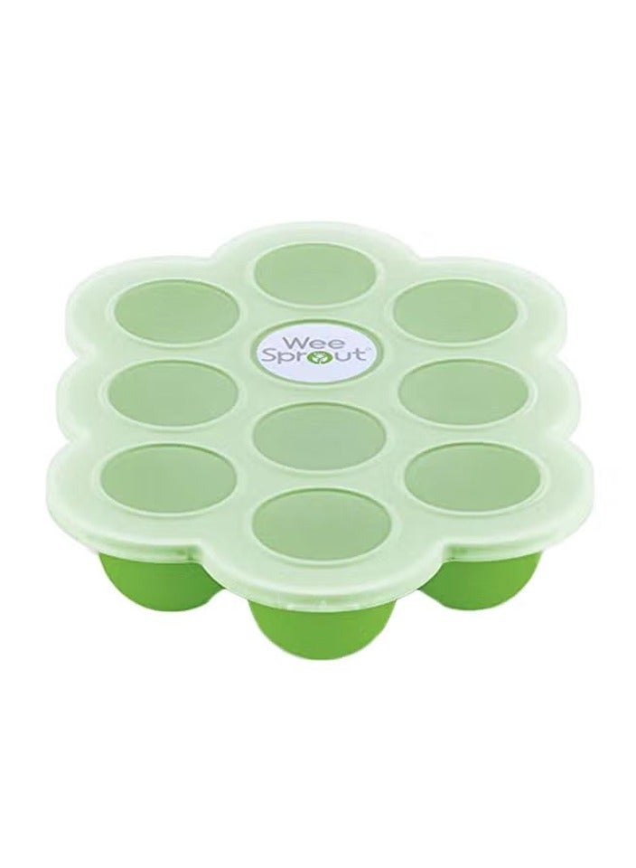 WeeSprout Green silicone food freezing tray with clip lid  - Image 2