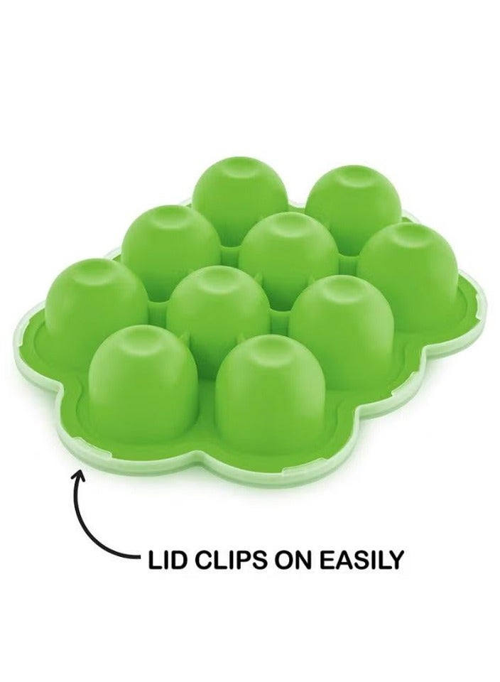WeeSprout Green silicone food freezing tray with clip lid  - Image 3