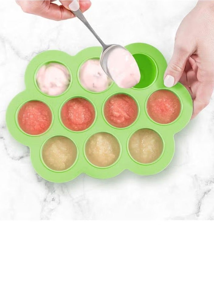 WeeSprout Green silicone food freezing tray with clip lid  - Image 4