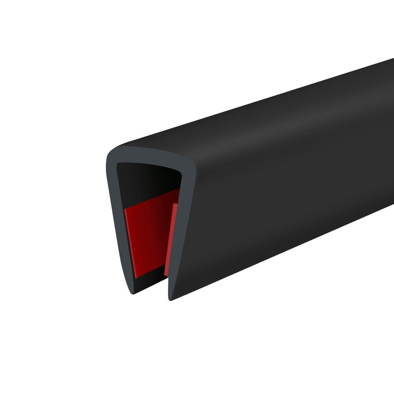 Rubber Edge Trim SelfAdhesive Rubber Edge Protector for Sheet Metal EPDM Material Fit 5168mm Black Color U Channel Edge Trim Total Length 20Ft