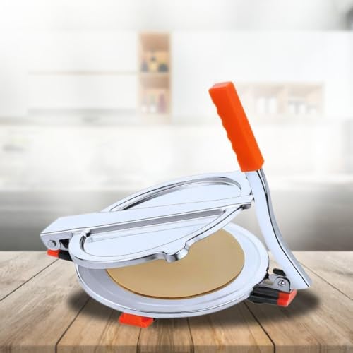 BLLUEX Stainless Steel Puri Maker New Press Machine for Home and Kitchen for Making Papad khakhra poori roti and Many More Manual Hand Press with Handle (Pack of 1) (Extra Large) - Image 5