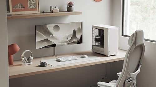 Fractal Design Epoch White - Tempered Glass Clear Tint - High Airflow PC Gaming Case - Mesh Front Panel - Three Momentum 12 Fans Included - Spacious Interior - ATX/mATX/ITX Support - Image 2