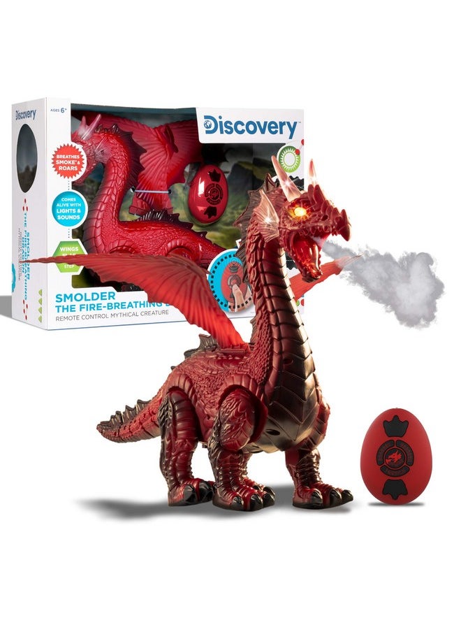 Discovery Kids Discovery Kids RC Dragon Smoke, Large Dinosaur Toy w/Actual Smoke Breath, Wing-Flapping, Roaring, Light-Up, Realistic Sound, Easy to Use Remote Control, Fire Mist, Fun Robot Birthday  - Image 1