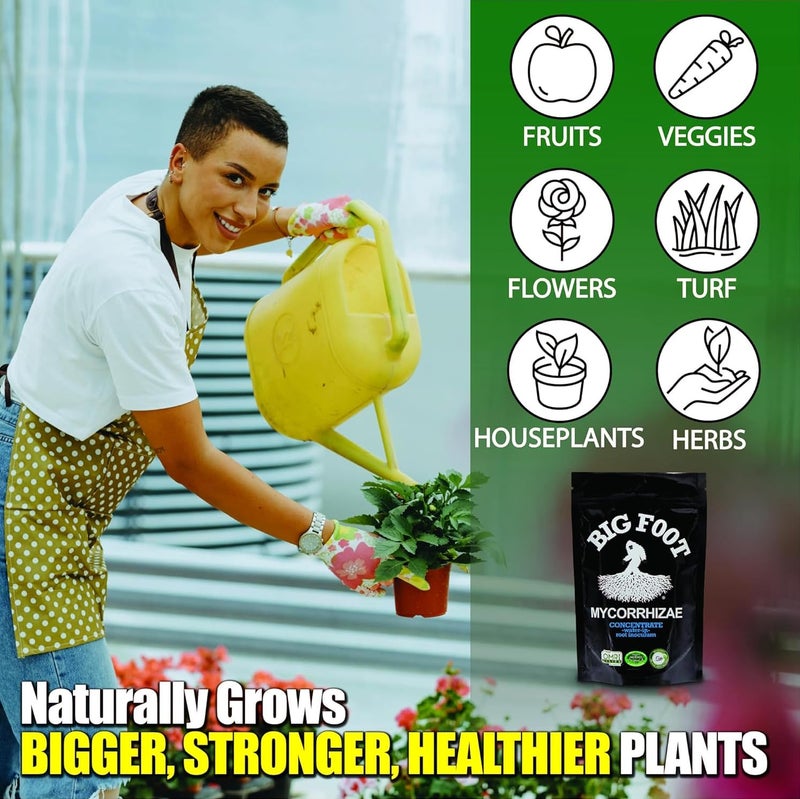 Big Foot Mycorrhizae for Plants, Potted Plants and Gardens - Concentrate Fully Dissolves in Water, Year Round Organic Fertilizer for Root Growth and Healthy Soil - 8 Ounces of Mycorrhizal Inoculant - Image 2
