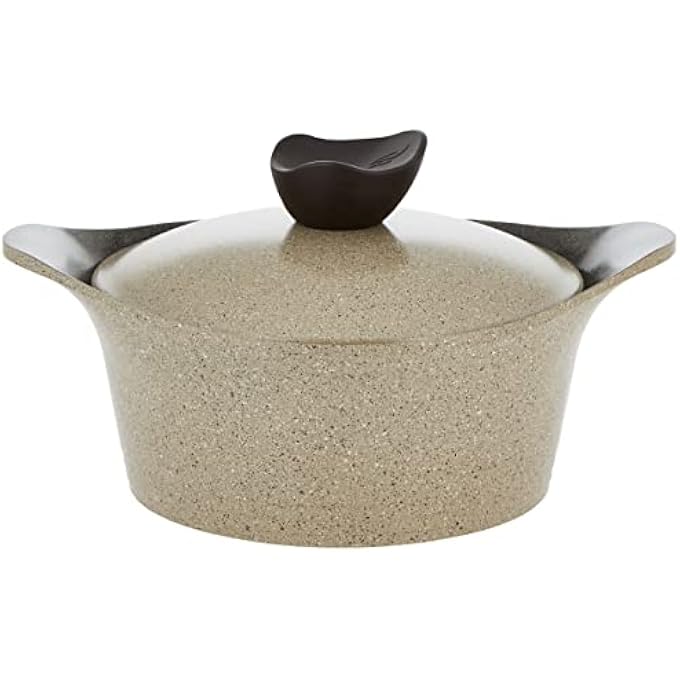 rayihni AeniCooking Pot26CmWith Integrated HandleWith LidWarm Marble Color - Image 2