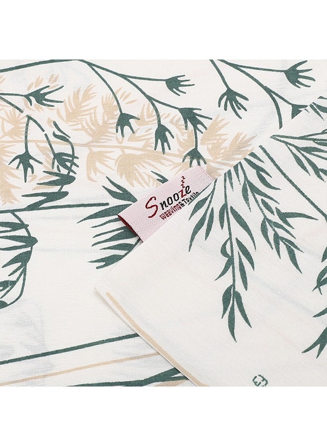 snooze Fitted bed sheet set 2pcs, Bed sheet + Free Pillowcase, Breeze green design - Image 3