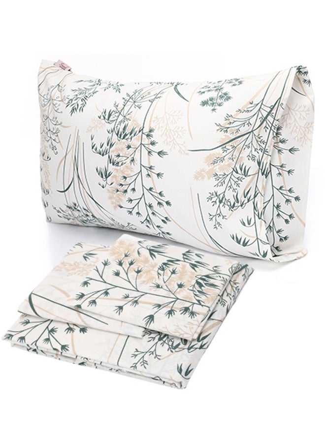 snooze Fitted bed sheet set 2pcs, Bed sheet + Free Pillowcase, Breeze green design - Image 1