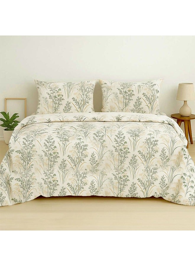 snooze Fitted bed sheet set 2pcs, Bed sheet + Free Pillowcase, Breeze green design - Image 2