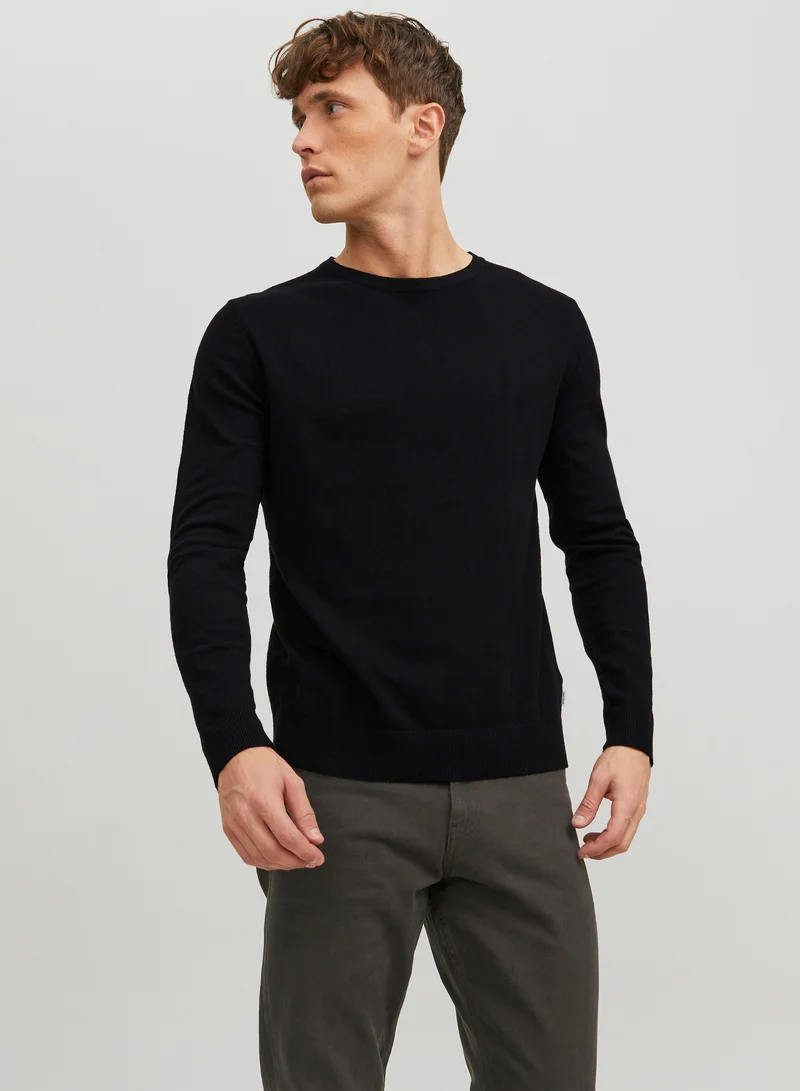 Knitted Crew Neck Long Sleeve Sweater