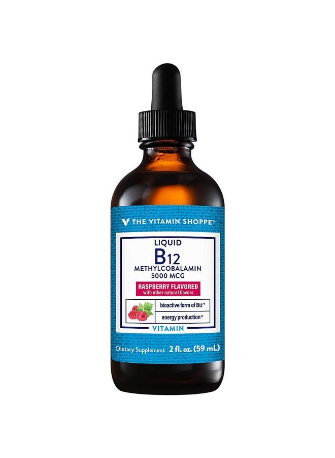 The Vitamin Shoppe Liquid B12 Methylcobalamin - Energy Production - 5,000 MCG - Raspberry (2 fl. oz.) - Image 2