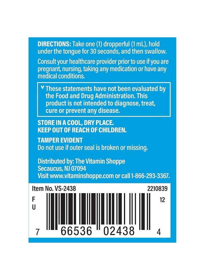 The Vitamin Shoppe Liquid B12 Methylcobalamin - Energy Production - 5,000 MCG - Raspberry (2 fl. oz.) - Image 4