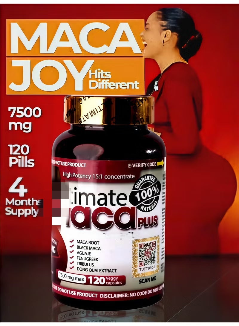 Maca Pills 7500 mg max 120 Veggy Capsules, Natural Beauty and Wellness Support for Radiant Skin and Energy - Image 2