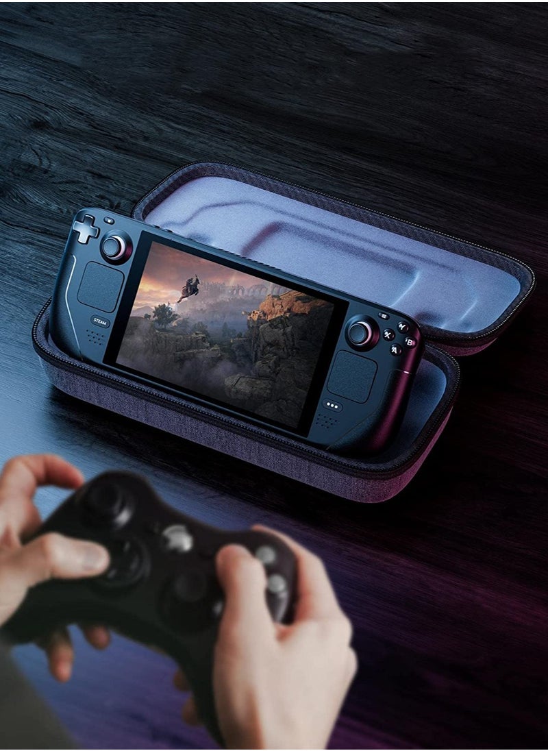 Generic - Portable Hard Shell Carrying Case for Steam Deck with Built-in AC Adapter Charger Storage, Protective Travel Pouch for Console & Accessories. - Image 1
