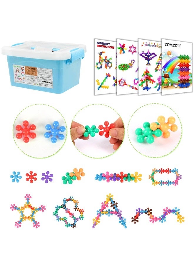 ShebSheb 200 building blocks, suitable for ages 3 and up, interlocking plastic disc toys, ideal for creative construction, educational STEM learning, suitable for children, teenagers, adults, boys and girls in building block games. - Image 2