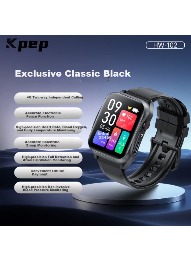 Kpep [medical Flagship] 4g Sim Card Adult Blood Pressure And Oxygen Health Monitoring Remote Care Gps Anti-lost Fall Sos Alarm Smarch For Parents And Elderly - Image 1