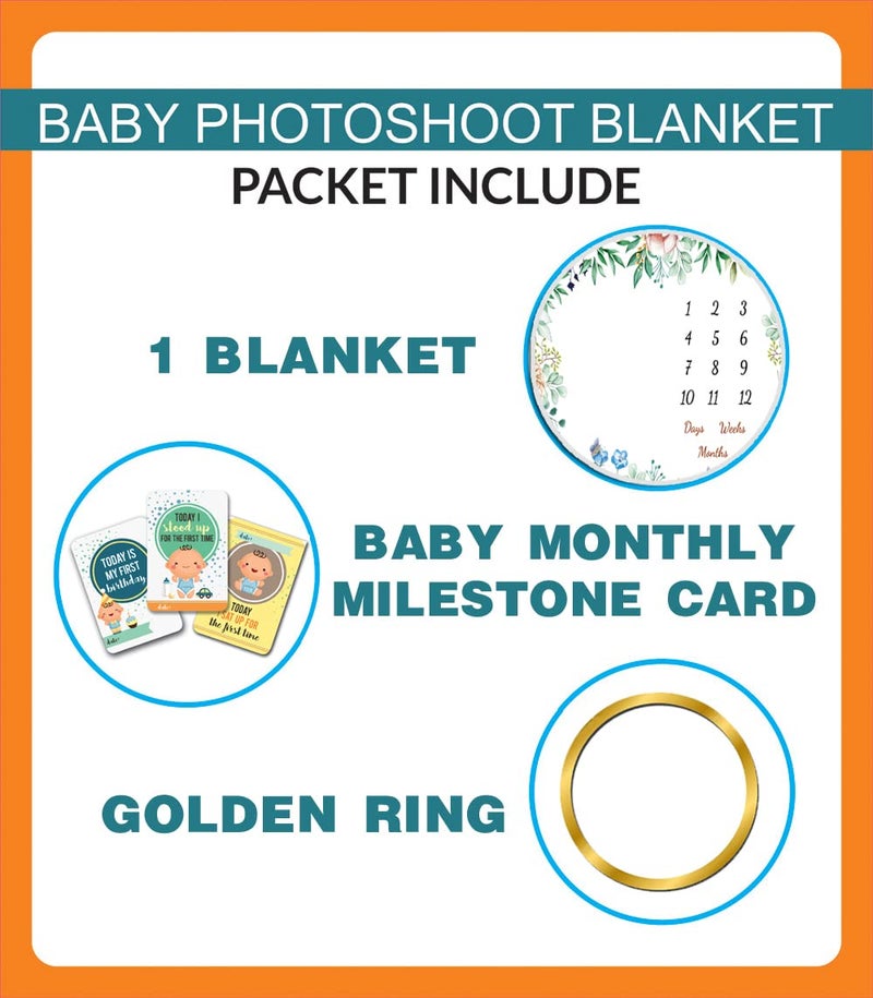Custom Catch Monthly Milestone Blanket 1 to 12 Months Best for Newborn Boy Girl Multicolor Cotton Skin Friendly Count 1 - Image 3