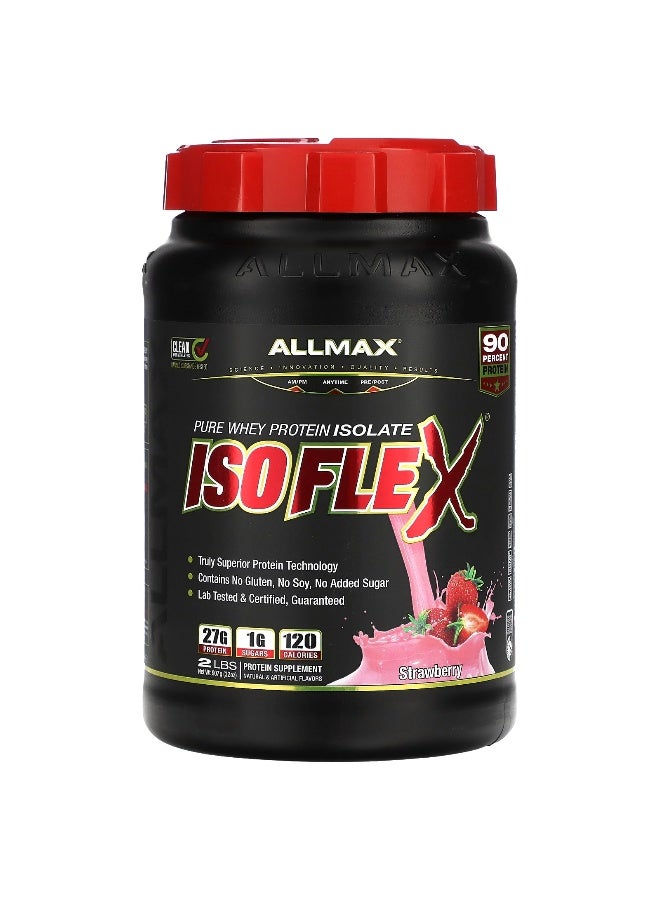 Allmax ALLMAX, ISOFLEX®, Pure Whey Protein Isolate, Strawberry, 2 lbs (907 g)  - Image 1