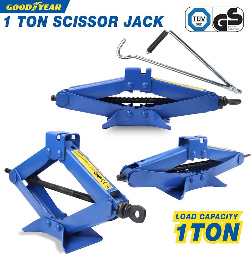 GOODYEAR 1 Ton Professional Scissor Jack for Car Van - Speed Wind Crank Handle - Image 4