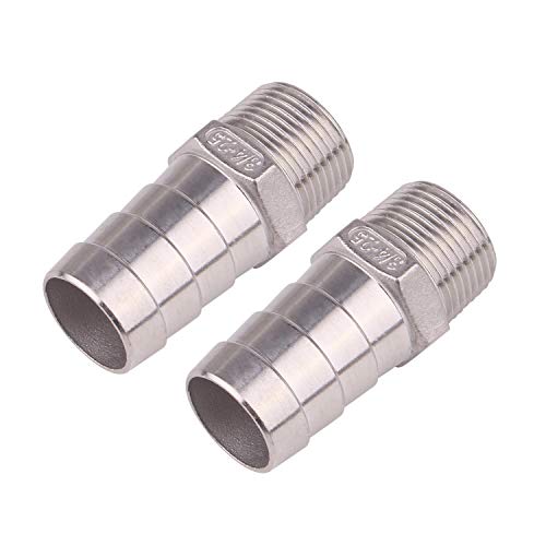 DERNORD Stainless Steel 1" Hose Barb x 3/4" NPT Male - Home Brew Pipe Fitting Pack of 2 - Image 5