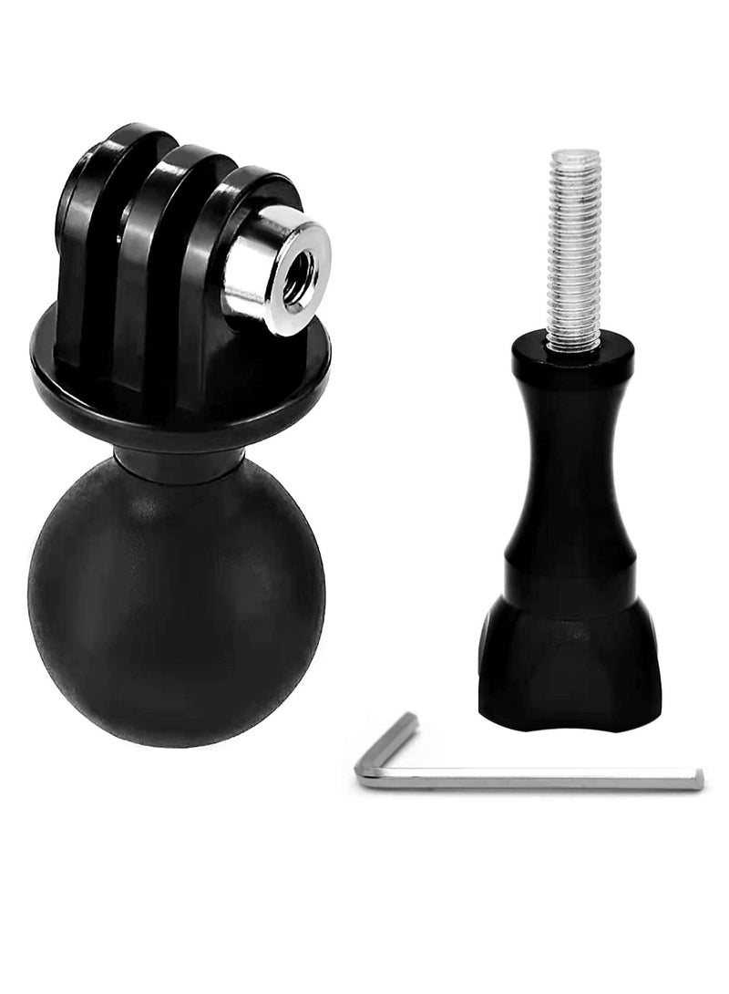Captaintech Ball Mount Adapter for Gopro Hero Series/Yi/Coyote/AKASO/SJCAM Sports Camera Compatible with RAM Mounts Rotating Ball Head Mount with Metal Screws - Image 1
