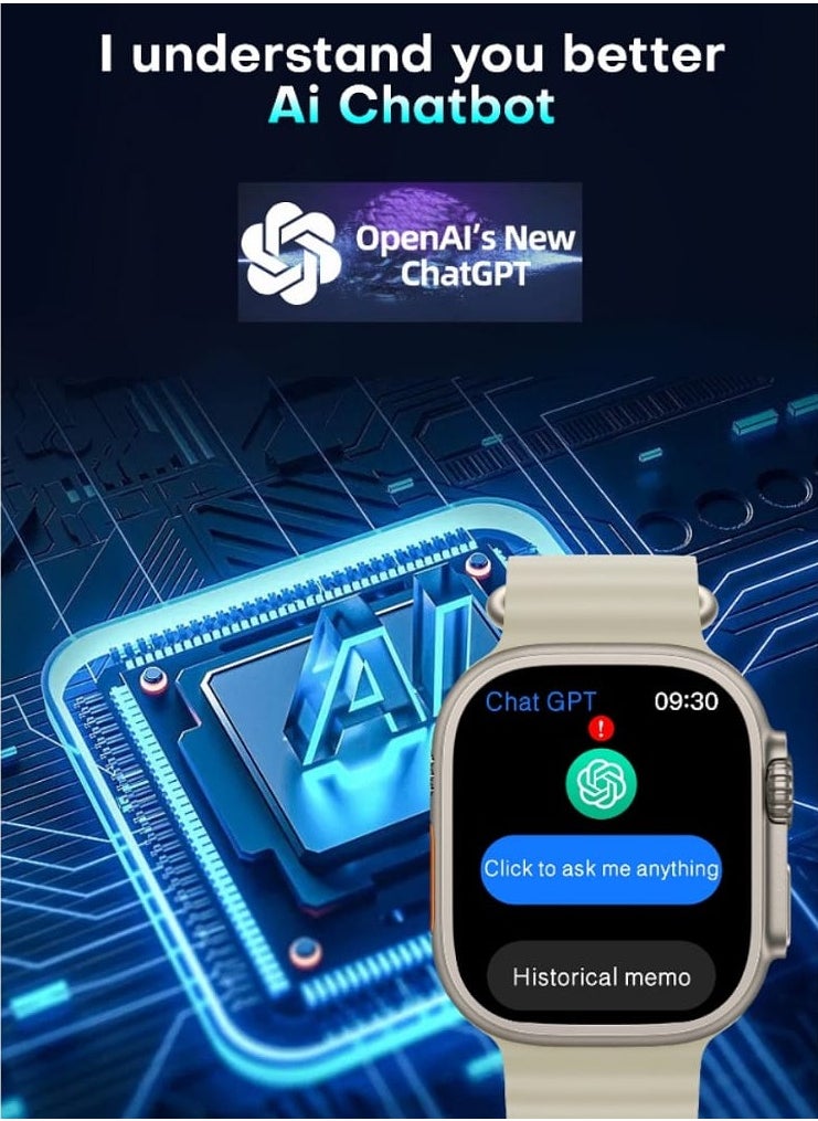 2024 HK9 Ultra 2 MAX AMOLED  Smart Watch OpenAl's New ChatGPT Wearfit GPT 2.0 Application Market Live Photo Preview TWS Wireless Headphones Local Album Wrist Ebook 3D Visual Action With 2 Extra Strap