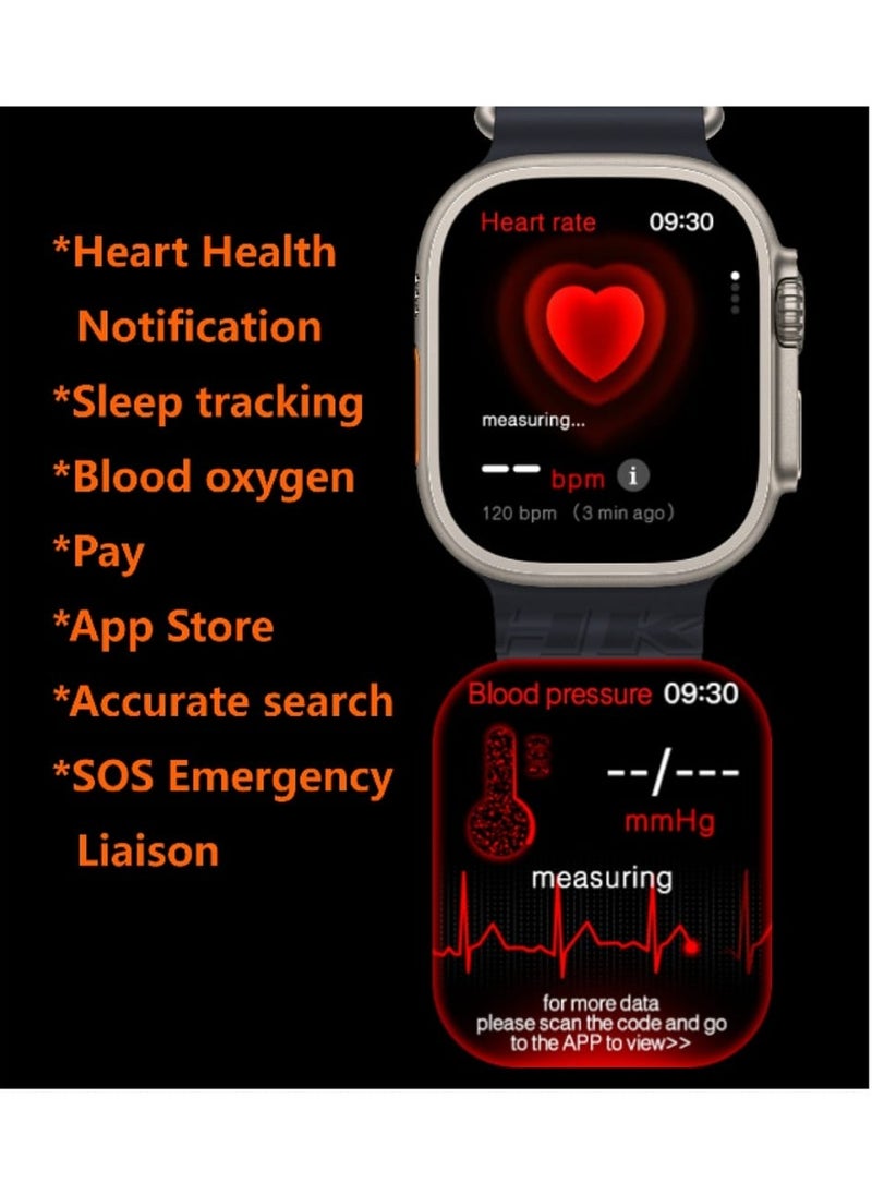 2024 HK9 Ultra 2 MAX AMOLED  Smart Watch OpenAl's New ChatGPT Wearfit GPT 2.0 Application Market Live Photo Preview TWS Wireless Headphones Local Album Wrist Ebook 3D Visual Action With 2 Extra Strap