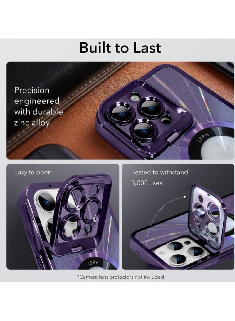 Captaintech For iPhone 15 Pro Max Case with Camera Stand, 【Compatible with MagSafe】 【Built-in Camera Ring Stand】, Military-Grade Protection, Magnetic Case for 15 Pro Max 6.7" 2023, Purple - Image 3