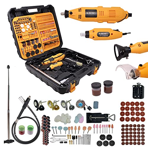 MAF PRO MG350S 350PCS Die Grinder Kit | 130W Corded + 12V Mini Rotary Tool | 8,000-30,000 RPM Variable Speed | Quick-Change Collet | Flexible Shaft | Precision Rotary Tool Kit with Carry Case - Image 1