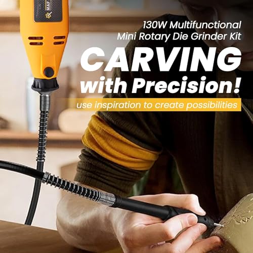 MAF PRO MG350S 350PCS Die Grinder Kit | 130W Corded + 12V Mini Rotary Tool | 8,000-30,000 RPM Variable Speed | Quick-Change Collet | Flexible Shaft | Precision Rotary Tool Kit with Carry Case - Image 3