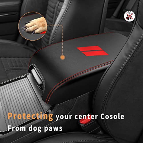 INTGET New Upgraded Center Console Cover for Dodge Charger Accessories 2011-2020 2021 2022 2023 for Chrysler 300 2015-2022 Leather Armrest Cover Console Lid Protector Cushion Pad - Image 4