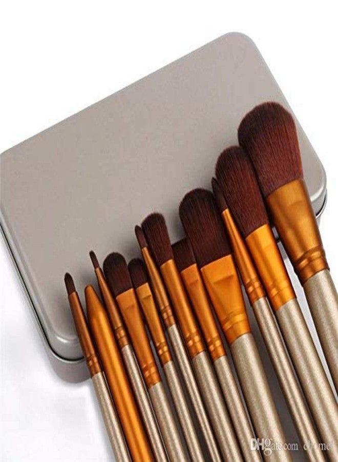 Women's & Girl's Makeup Brushes - Colour : Silver - Set of 12 - with One Multicolour Beauty Blender Pack - Image 3