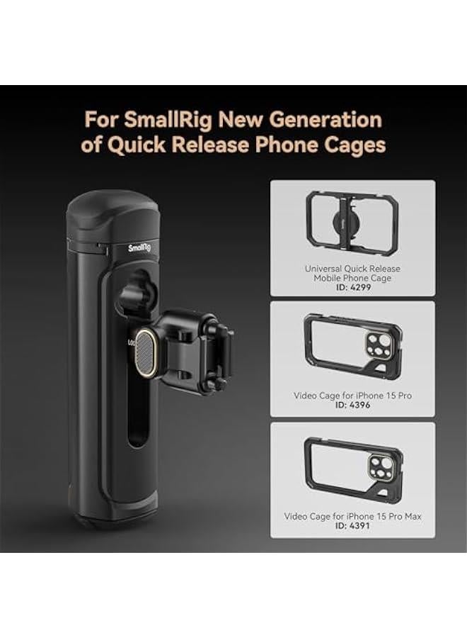 SMALLRIG Quick Release Side Handle for  Universal Quick Release Mobile Phone Cage 4299 and  Cage for iPhone 15 Series, Aluminum Phone Cage Handle Grip with Built-in Cold Shoe - 4403 - Image 2
