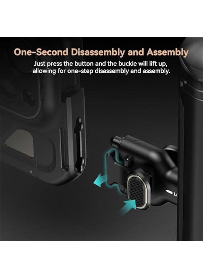 SMALLRIG Quick Release Side Handle for  Universal Quick Release Mobile Phone Cage 4299 and  Cage for iPhone 15 Series, Aluminum Phone Cage Handle Grip with Built-in Cold Shoe - 4403 - Image 3