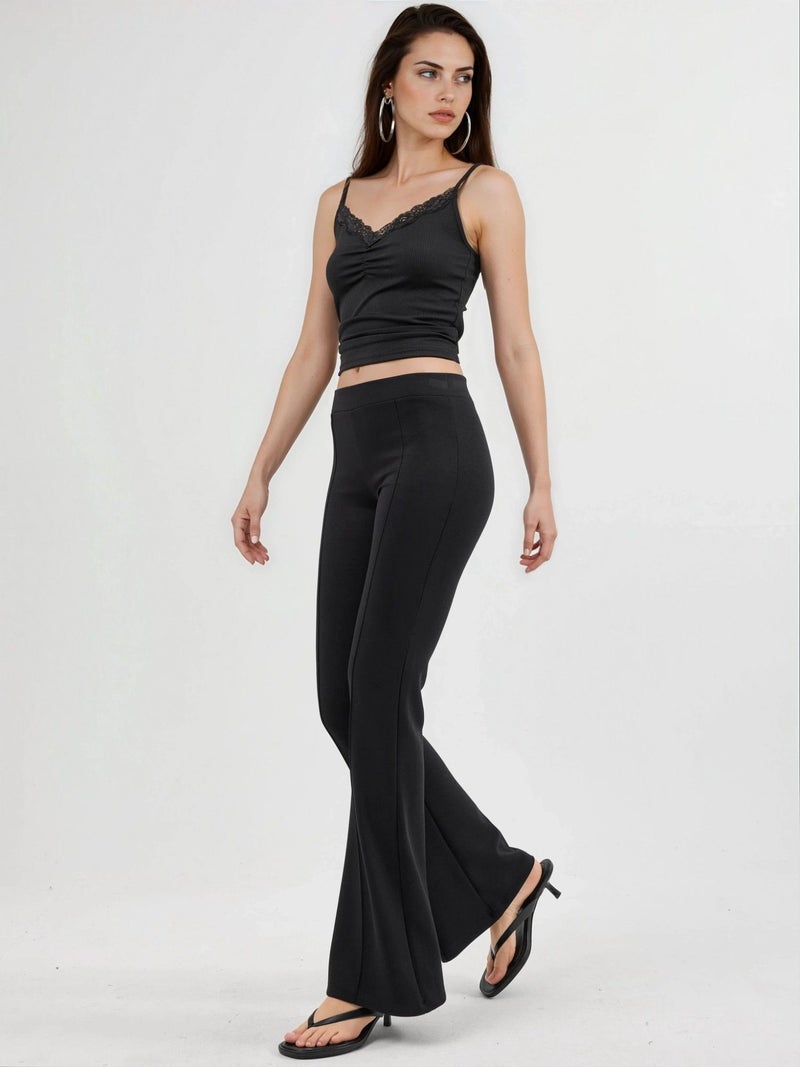 BUSEM Ribbed Elastic Flare Pants - Image 4