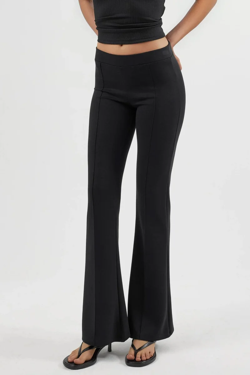 BUSEM Ribbed Elastic Flare Pants