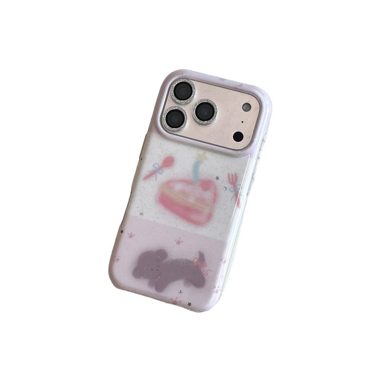 Protective Case | Single Shell | PC | Drop Protection | Blended Cake Dog Pattern | Shockproof Cover for iPhone 15 / 15 Plus / 15 Pro / 15 Pro Max - Image 1