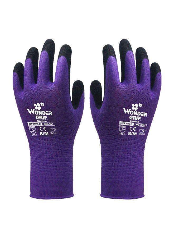 NIBEMINENT Pair Of Nylon Abrasion Proof Gloves Purple/Black L - Image 1