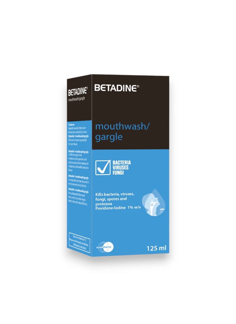 BETADINE Mouthwash Gargle, 125ml  - Image 1