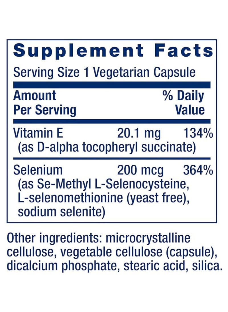 Life Extension Super Selenium Complex & Vitamin E, 3-Form Selenium Blend for Thyroid, Immune & Antioxidant Support, Gluten-Free – 100 Vegetarian Capsules - Image 3