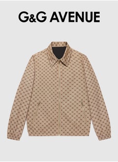 G&G AVENUE Spring and autumn Men's front zippered golf jacket Oversized casual high neck jacket with pockets for fashionable office  - Image 1